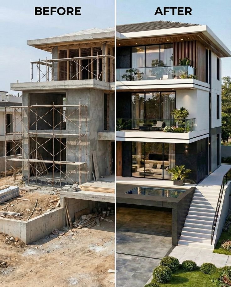Turnkey luxury villa transformation before and after in Whitefield Bangalore